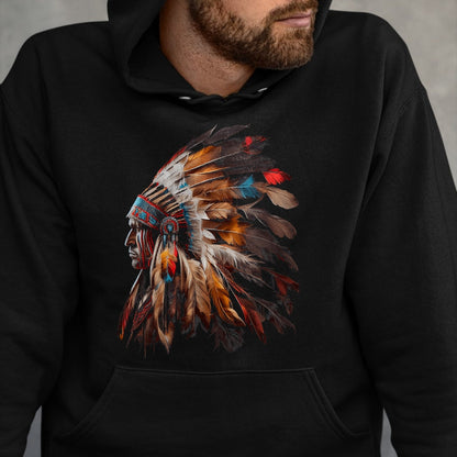 Native American T-Shirts, Vintage Native American Unisex T-Shirt/Hoodie/Sweatshirt HLT00 - Native American Indian Headdress Graphic Tees Men Women