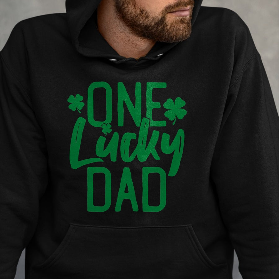 Gift for Dad Shirt, Funny Dad Unisex T-Shirt/Hoodie/Sweatshirt HLT00 – One Lucky Dad St. Patrick_s Day Matching Pajamas 2022 T-Shirt
