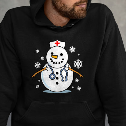Funny Nurse Shirt, Nurse Unisex T-Shirt/Hoodie/Sweatshirt HLT00 - Nurse Snowman Nurse Christmas T-Shirt