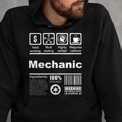 Best Mechanic Life Shirt, Funny Mechanic UnisexT-Shirt/Hoodie/Sweatshirt HLT00 - Mechanic Funny Nutritional Facts - For Mechanics T-Shirt