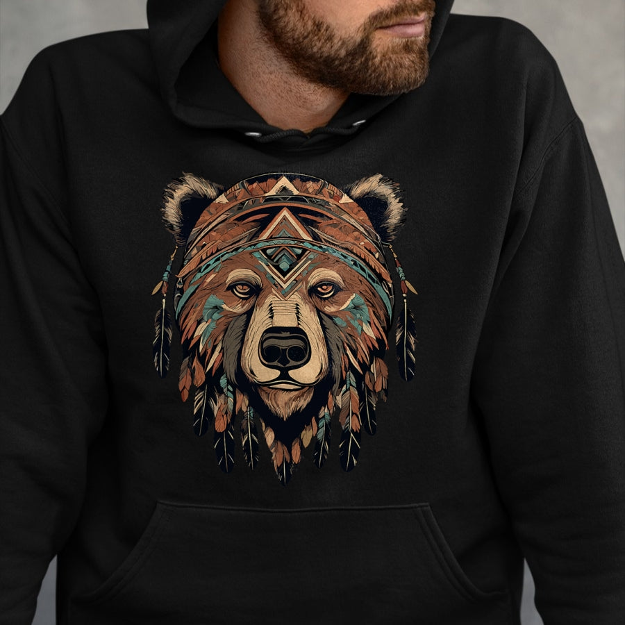 Native American T-Shirts, Vintage Native American Unisex T-Shirt/Hoodie/Sweatshirt HLT00 - Native American Bear Artwork