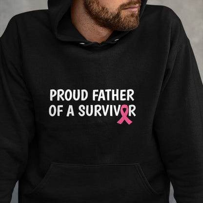 Gift for Dad Shirt, Funny Dad Unisex T-Shirt/Hoodie/Sweatshirt HLT00 – Mens Breast Cancer TShirt Proud Father Survivor Pink Support Tee