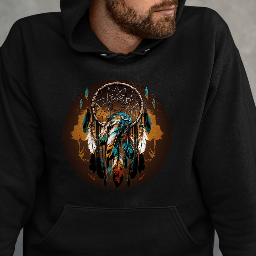 Native American T-Shirts, Vintage Native American Unisex T-Shirt/Hoodie/Sweatshirt HLT00 - Native American Dreamcatcher Indian Design
