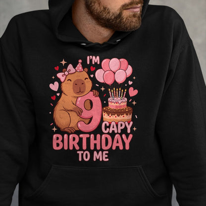 Cute Capybara Shirt, Funny Capybara UnisexT-Shirt/Hoodie/Sweatshirt HLT00 - Capybara 9 Year Birthday Girl Capybara 9th Birthday 2017 T-Shirt
