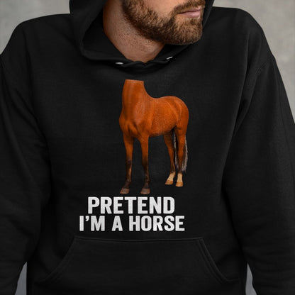 Best Horse Lover Shirt , Funny Horse UnisexT-Shirt/Hoodie/Sweatshirt HLT00 - Pretend I_m A Horse Funny Halloween Body Costume Horse T-Shirt, Men, Black, 3X-Large