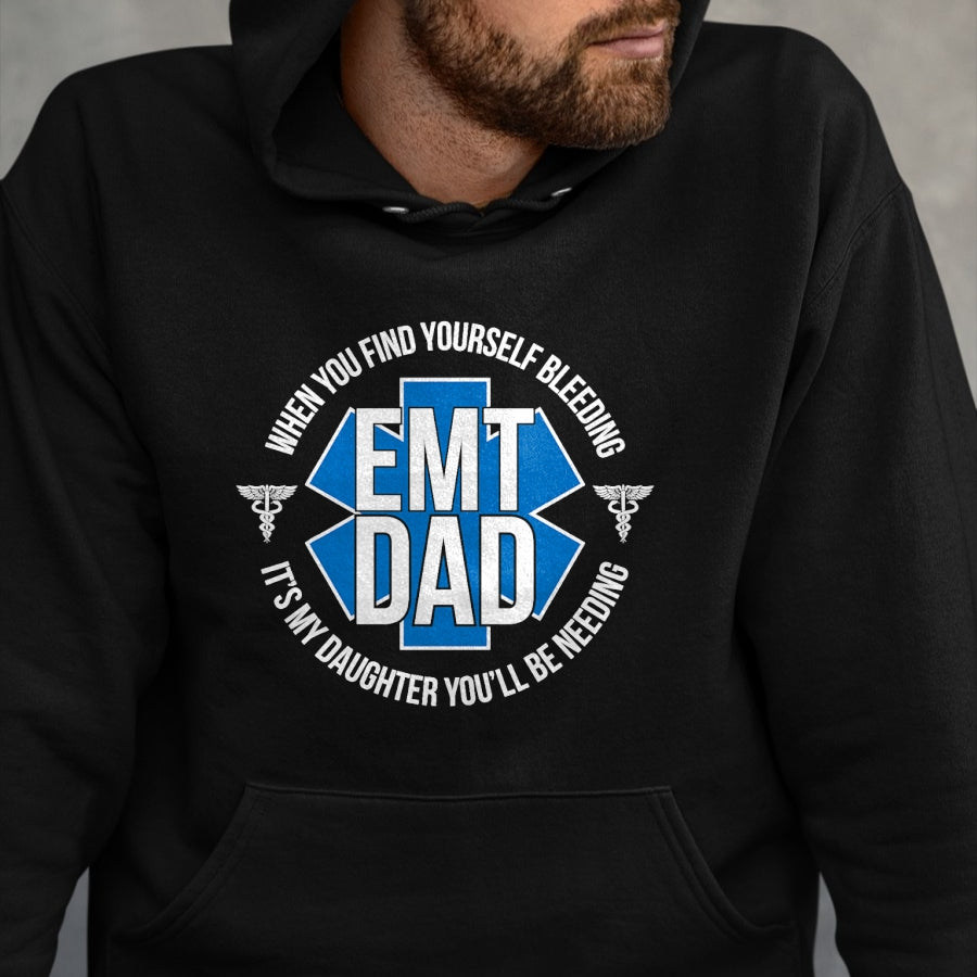 Gift for Dad Shirt, Funny Dad Unisex T-Shirt/Hoodie/Sweatshirt HLT00 – EMT Father Proud Emergency Medical Technician Dad T-Shirt