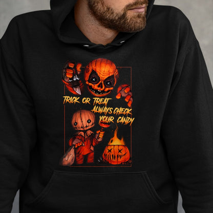 Best Thanksgiving Family Shirt , Funny Thanksgiving UnisexT-Shirt/Hoodie/Sweatshirt HLT00 - Vintage Trick Or Treat Always Check Your Candy, Pumpkin T-Shirt