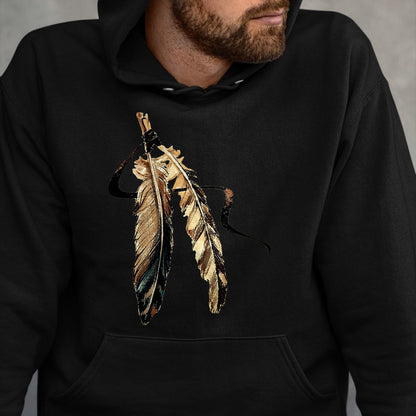 Native American T-Shirts, Vintage Native American Unisex T-Shirt/Hoodie/Sweatshirt HLT00 - Southwest Native American Indian Tribal Art Colorful Feather