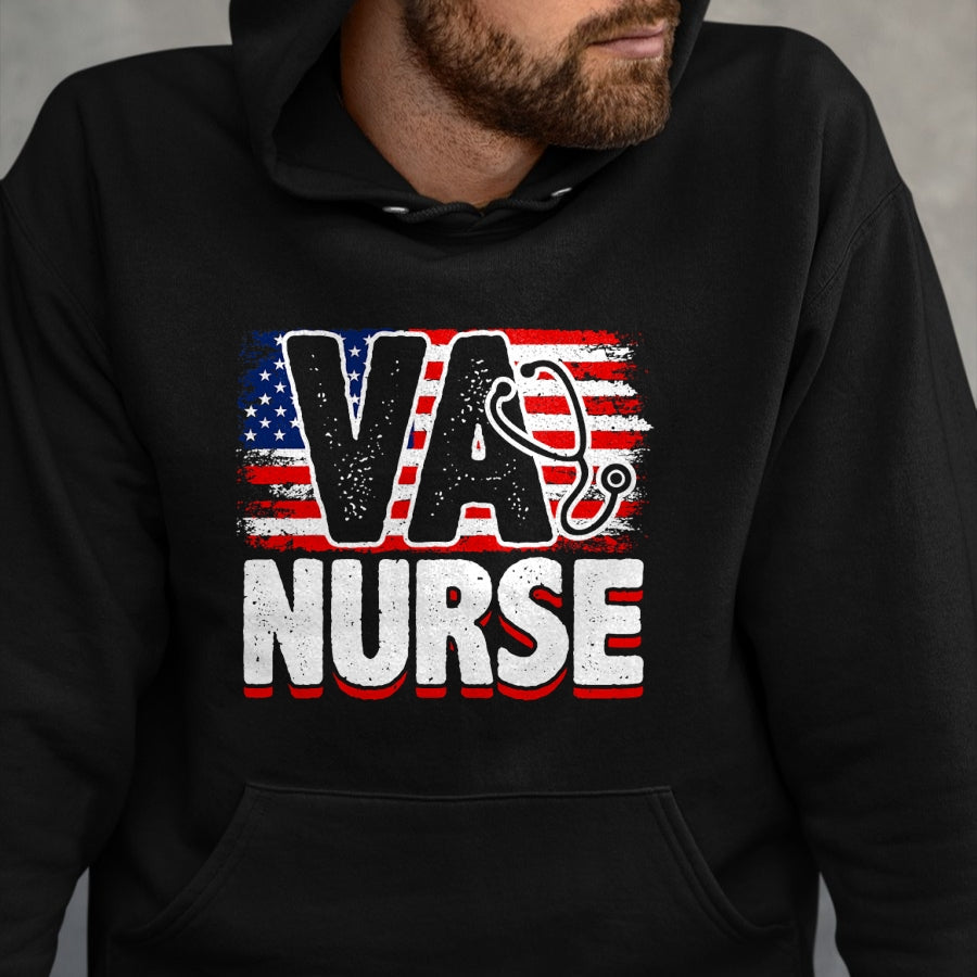 Funny Nurse Shirt, Nurse Unisex T-Shirt/Hoodie/Sweatshirt HLT00 - VA Nurse, Veteran & Patriot Nursing, US Military Nurse T-Shirt