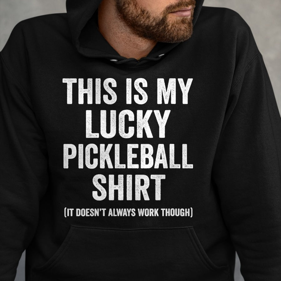 Funny Pickleball Shirt, Pickleball Lover Unisex T-Shirt/Hoodie/Sweatshirt HLT00 - Womens This is My Lucky Pickleball V-Neck T-Shirt