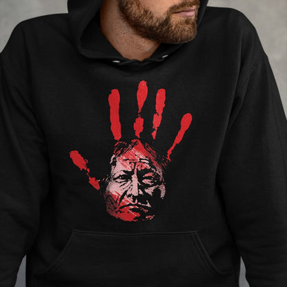 Native American T-Shirts, Vintage Native American Unisex T-Shirt/Hoodie/Sweatshirt HLT00 - Native American Indigenous Red Hand Indian Blood Themed (3)