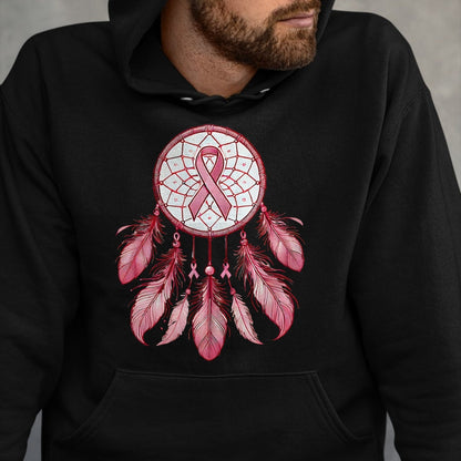 Native American T-Shirts, Vintage Native American Unisex T-Shirt/Hoodie/Sweatshirt HLT00 - Pink Ribbon Native Indian DreamCatcher Art Breast Cancer