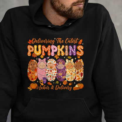 Best Doctor Shirt, Funny Doctor UnisexT-Shirt/Hoodie/Sweatshirt HLT00 - Delivering The Cutest Pumpkins Labor and Delivery Nurse Fall T-Shirt