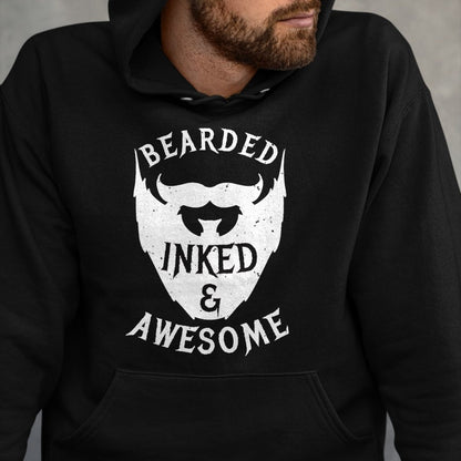Best Wife Shirt, Wife and Husband Unisex T-Shirt/Hoodie/Sweatshirt HLT00 - Mens Bearded, Inked And Awesome Bearded And Tattooed Guy T Shirt