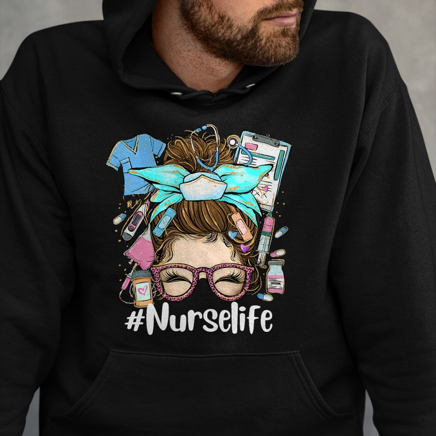 Funny Nurse Shirt, Nurse Unisex T-Shirt/Hoodie/Sweatshirt HLT00 - Funny NurseLife Nurse T-Shirt (1)