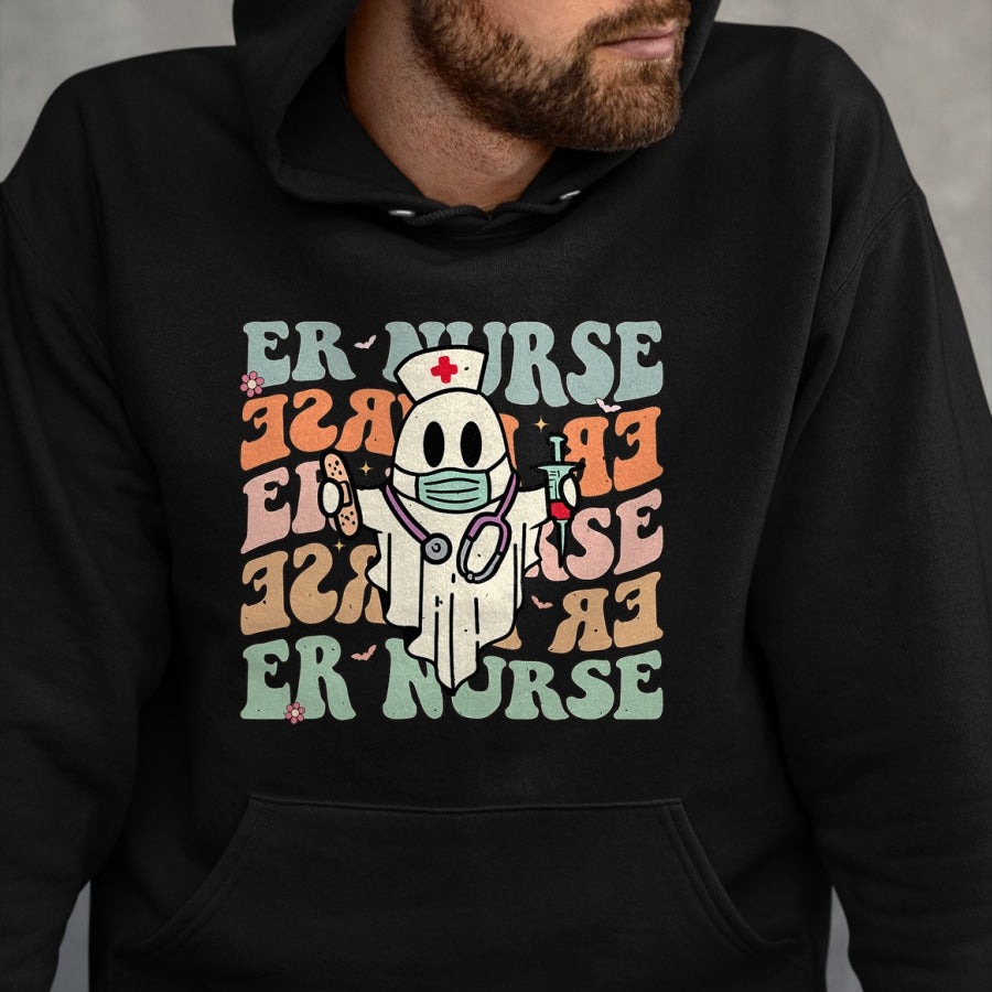 Funny Nurse Shirt, Nurse Unisex T-Shirt/Hoodie/Sweatshirt HLT00 - Groovy Emergency Room Nurse Funny Halloween Costume ER Nurse T-Shirt