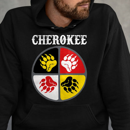 Native American T-Shirts, Vintage Native American Unisex T-Shirt/Hoodie/Sweatshirt HLT00 - Cherokee Tribe Native American Medicine Wheel