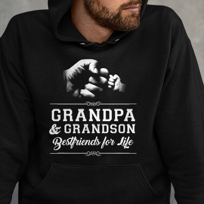 Best Grandpa Shirt, Proud Grandpa Unisex T-Shirt/Hoodie/Sweatshirt HLT00 - Grandfather Grandson Friends Fist Bump Shirt Grandpa Grandad T-Shirt