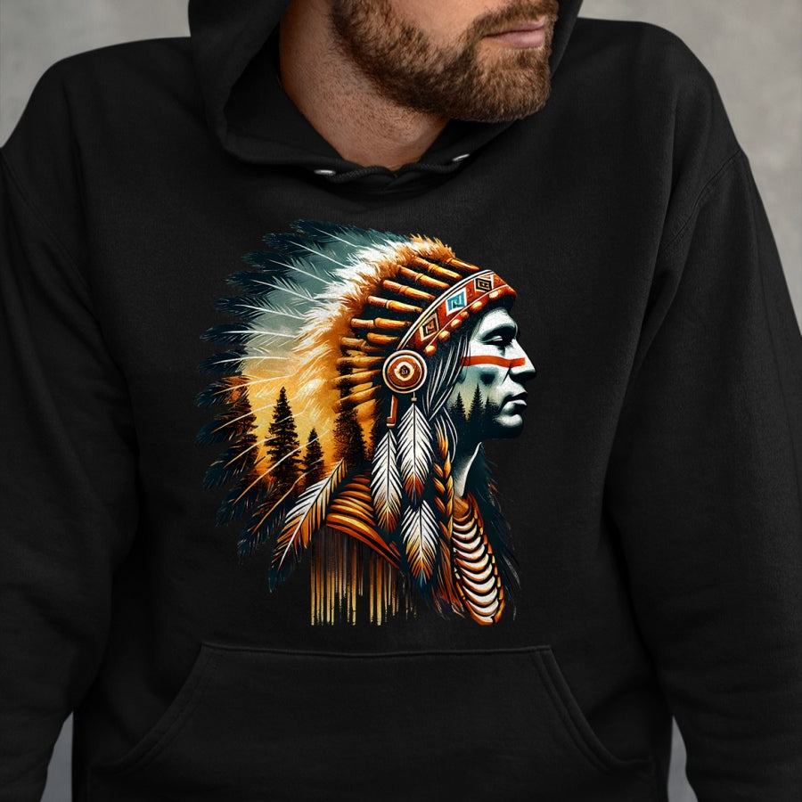 Native American T-Shirts, Vintage Native American Unisex T-Shirt/Hoodie/Sweatshirt HLT00 - Cool Native American Indian Chief Men Women Design