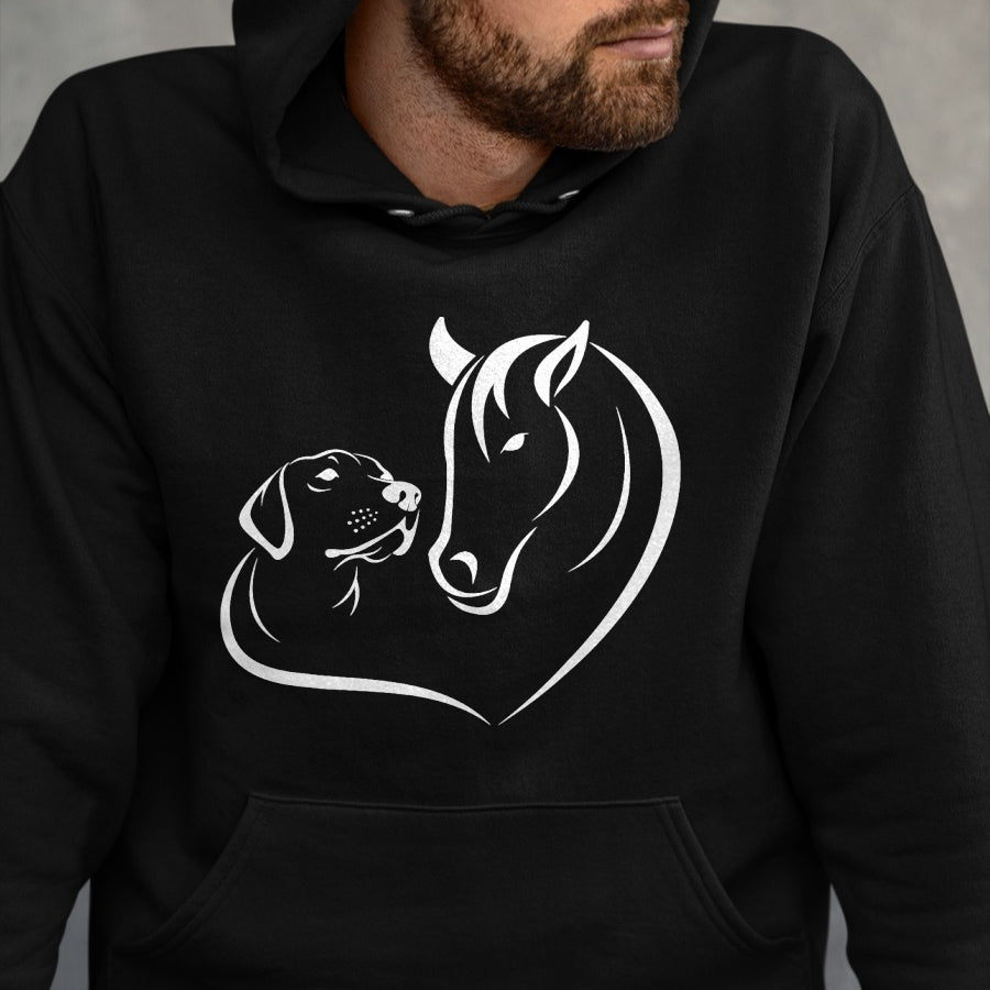 Best Horse Lover Shirt , Funny Horse UnisexT-Shirt/Hoodie/Sweatshirt HLT00 - Horse and Dog Women and Men Motif Horse Dog Lover T-Shirt T-Shirt