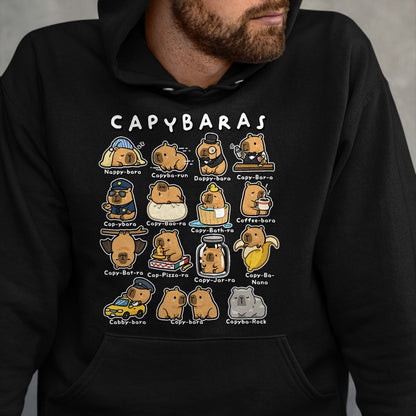 Cute Capybara Shirt, Funny Capybara Unisex T-Shirt/Hoodie/Sweatshirt HLT00 - Cute Capybaras Puns Funny Rodent Meme Animal Lover Humor T-Shirt