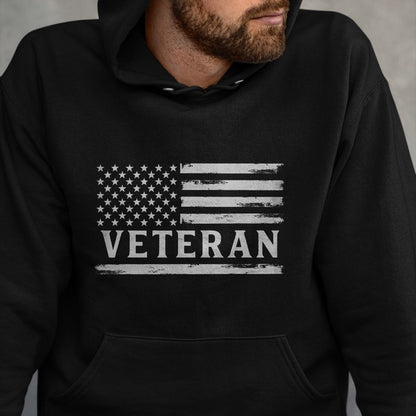 Proud Veteran Shirt, Funny Veteran UnisexT-Shirt/Hoodie/Sweatshirt HLT00 - Veteran Grey Vintage USA Flag Father_s Day Patriot T-Shirt