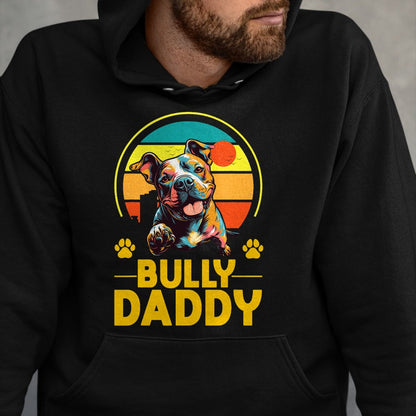 Gift for Dad Shirt, Funny Dad Unisex T-Shirt/Hoodie/Sweatshirt HLT00 – American Bully Daddy Proud Canine Dog Father T-Shirt