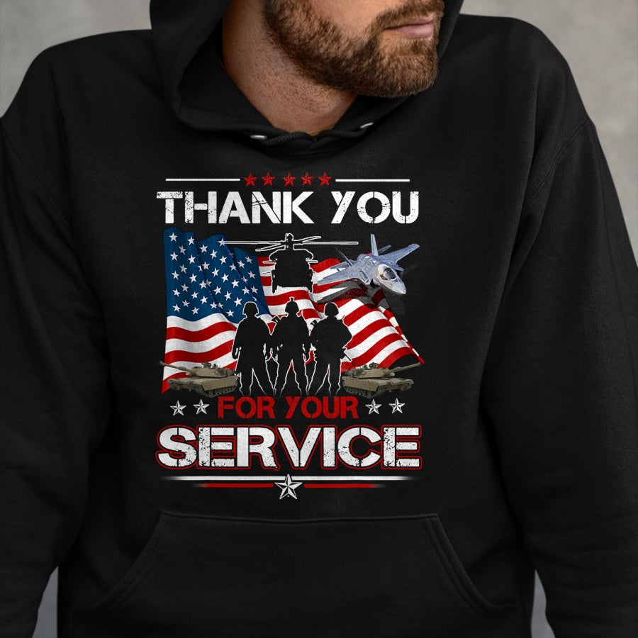 Proud Veteran Shirt, Funny Veteran UnisexT-Shirt/Hoodie/Sweatshirt HLT00 - Thank You for Your Service US Flag Patriotic Veterans Day T-Shirt