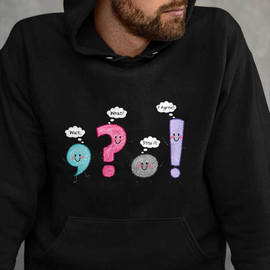 Best Teacher Shirt, Funny Teacher UnisexT-Shirt/Hoodie/Sweatshirt HLT00 - Funny Personified Punctuation Marks Grammar English Teacher T-Shirt