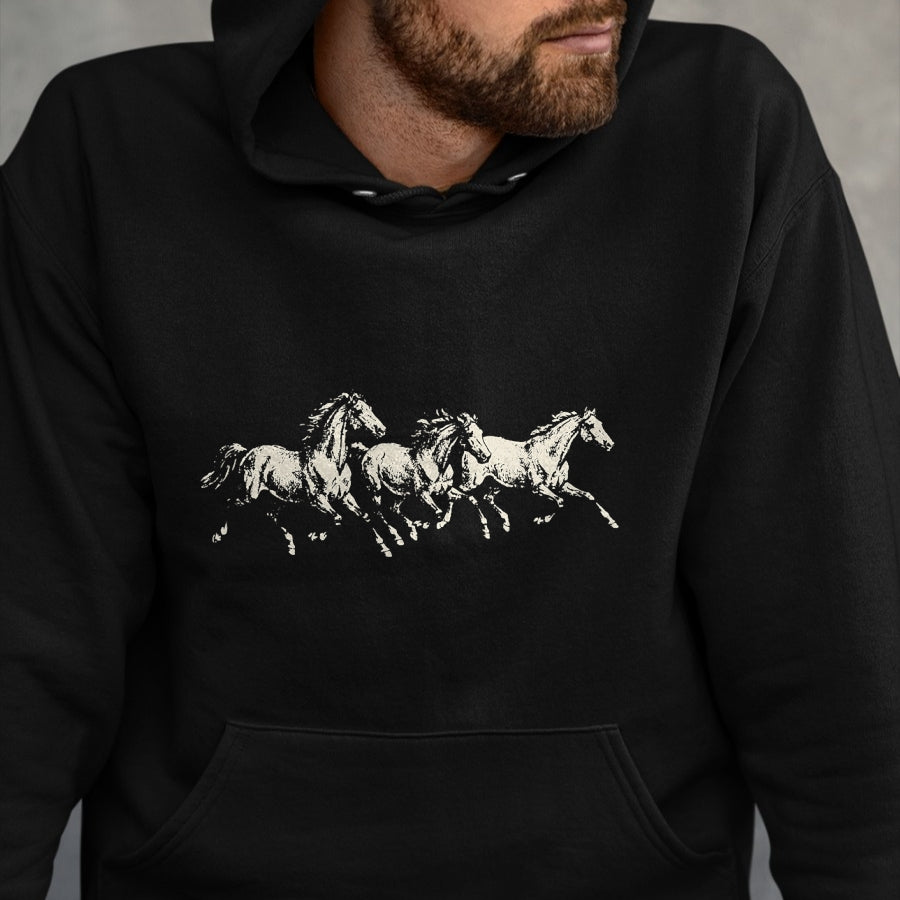 Best Horse Lover Shirt , Funny Horse UnisexT-Shirt/Hoodie/Sweatshirt HLT00 - Wild Horses Running Vintage 90s Western Cowboy Horse Lover T-Shirt