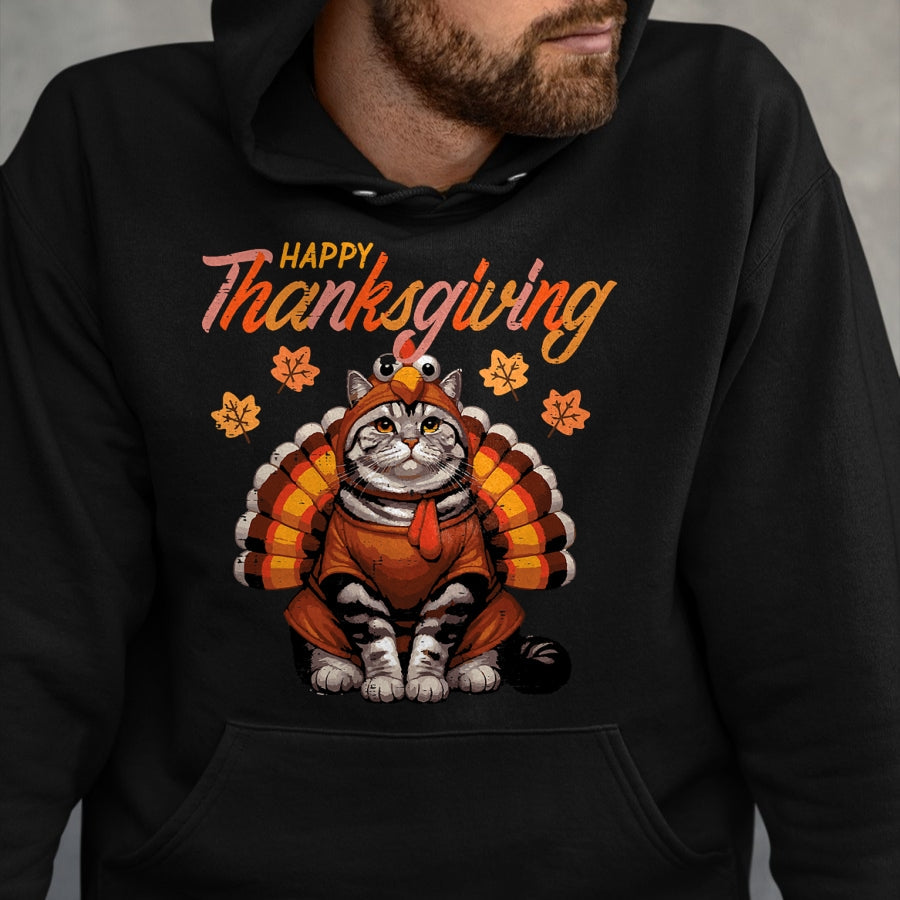 Best Thanksgiving Family Shirt , Funny Thanksgiving UnisexT-Shirt/Hoodie/Sweatshirt HLT00 - Happy Thanksgiving Cat Turkey Day Fall Women Girls Kids Men T-Shirt