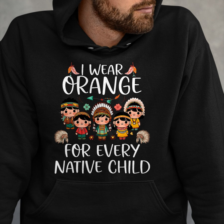Native American T-Shirts, Vintage Native American Unisex T-Shirt/Hoodie/Sweatshirt HLT00 - Wear orange for every American native Indian children