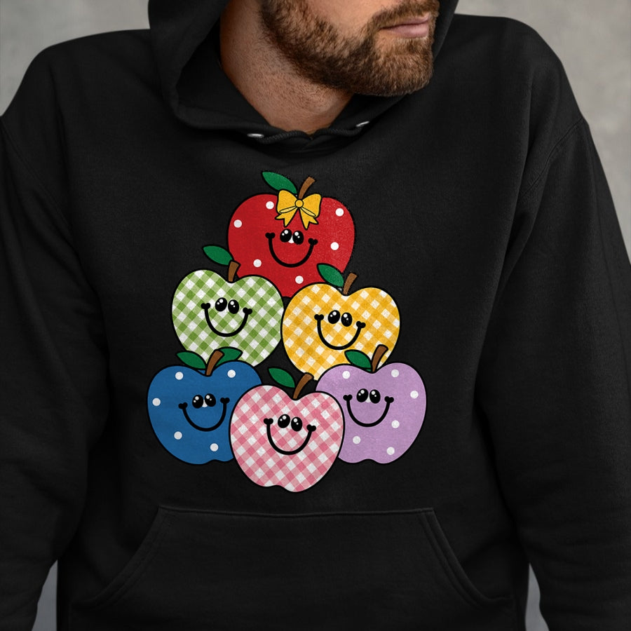 Best Teacher Shirt, Funny Teacher UnisexT-Shirt/Hoodie/Sweatshirt HLT00 - Retro 90s Teacher Apples T-Shirt