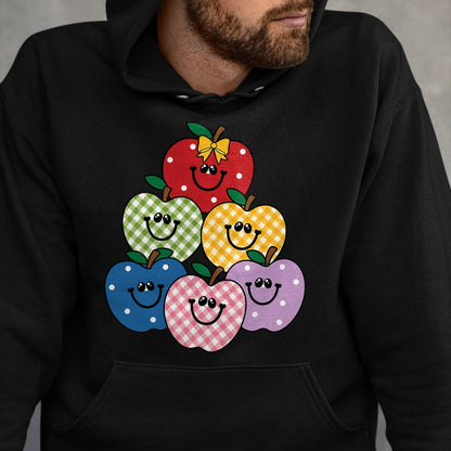 Best Teacher Shirt, Funny Teacher UnisexT-Shirt/Hoodie/Sweatshirt HLT00 - Retro 90s Teacher Apples T-Shirt