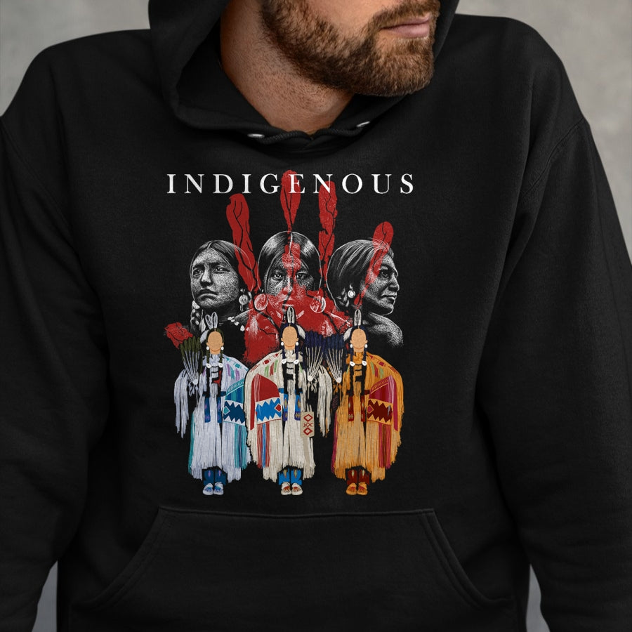 Native American T-Shirts, Vintage Native American Unisex T-Shirt/Hoodie/Sweatshirt HLT00 - Native American Indigenous Red Hand Indian Blood Themed