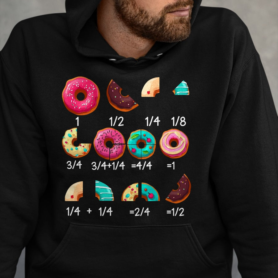 Best Teacher Shirt, Funny Teacher UnisexT-Shirt/Hoodie/Sweatshirt HLT00 - Math Donut Fraction Back to School Teacher Gifts Tee T-Shirt