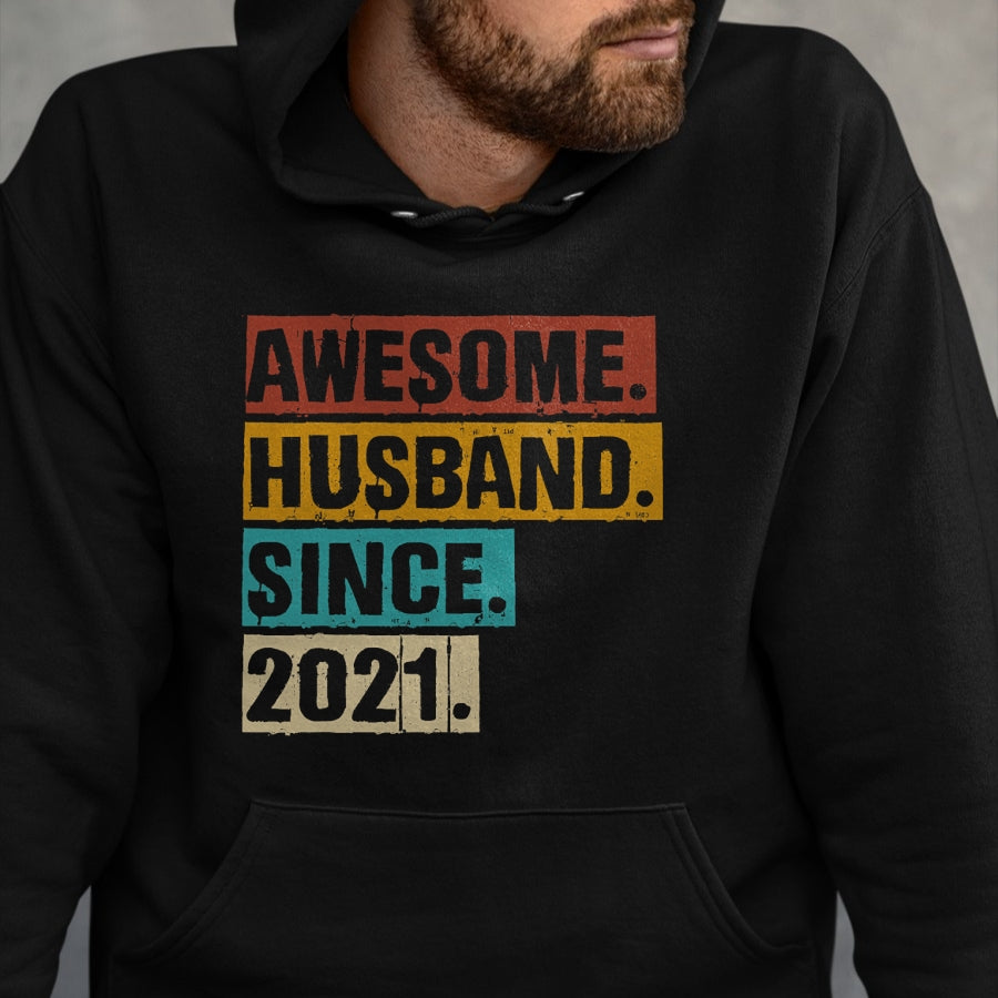 Best Wife Shirt, Wife and Husband Unisex T-Shirt/Hoodie/Sweatshirt HLT00 - 3rd Year Wedding Anniversary Epic Awesome Husband Since 2021 T-Shirt (2)
