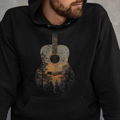 Guitar Lover Shirt, Funny Guitar UnisexT-Shirt/Hoodie/Sweatshirt HLT00 - Acoustic Guitar Outdoors Distressed Nature T-Shirt