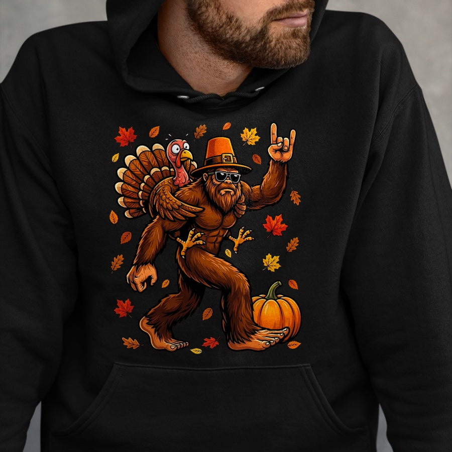 Best Thanksgiving Family Shirt , Funny Thanksgiving UnisexT-Shirt/Hoodie/Sweatshirt HLT00 - Bigfoot Funny Turkey Pumpkin Thanksgiving Day Boys Men T-Shirt