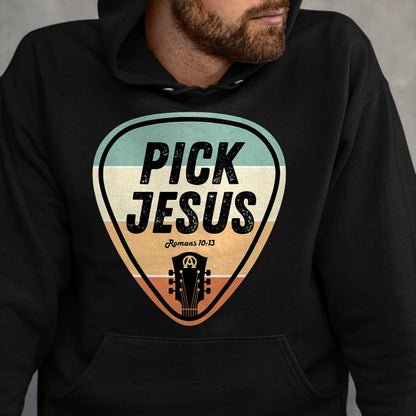 Guitar Lover Shirt, Funny Guitar UnisexT-Shirt/Hoodie/Sweatshirt HLT00 - Pick Jesus Shirt Funny Christian Music Guitar Pick Men Women T-Shirt