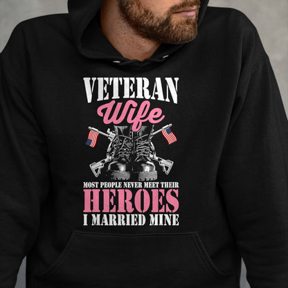 Proud Veteran Shirt, Funny Veteran UnisexT-Shirt/Hoodie/Sweatshirt HLT00 - Veteran Wife Married Mine Proud Military Veteran Husband T-Shirt