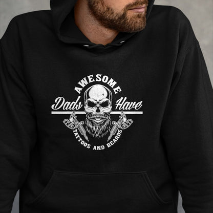 Best Wife Shirt, Wife and Husband Unisex T-Shirt/Hoodie/Sweatshirt HLT00 - Awesome Dads Have Tattoos And Beards Funny Father Dad T-Shirt