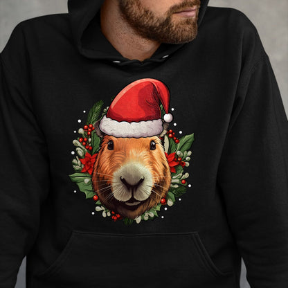 Cute Capybara Shirt, Funny Capybara Unisex T-Shirt/Hoodie/Sweatshirt HLT00 - Funny Christmas Capybara Long Sleeve T-Shirt