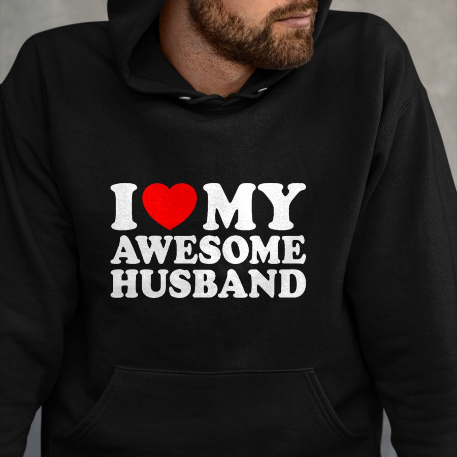 Best Wife Shirt, Wife and Husband Unisex T-Shirt/Hoodie/Sweatshirt HLT00 - I Love My Awesome Husband T-Shirt (1)