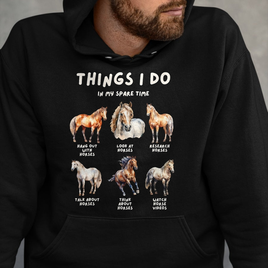 Best Horse Lover Shirt , Funny Horse UnisexT-Shirt/Hoodie/Sweatshirt HLT00 - Lustige Pferdeliebhaber Designs Horse Things I Do in My Leisure Time Women_s Horse Design T-Shirt