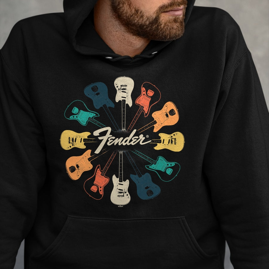 Guitar Lover Shirt, Funny Guitar UnisexT-Shirt/Hoodie/Sweatshirt HLT00 - Fender Retro Guitar Kaleidoscope T-Shirt Small