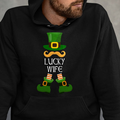 Best Wife Shirt, Wife and Husband Unisex T-Shirt/Hoodie/Sweatshirt HLT00 - Gift for wife T shirt, lucky wife   Lucky Wife Leprechaun Matching Family St Patricks Day T-Shirt