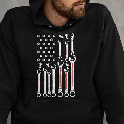 Best Mechanic Life Shirt, Funny Mechanic UnisexT-Shirt/Hoodie/Sweatshirt HLT00 - Mechanic American Flag Repair Car Technician Men Dad T-Shirt