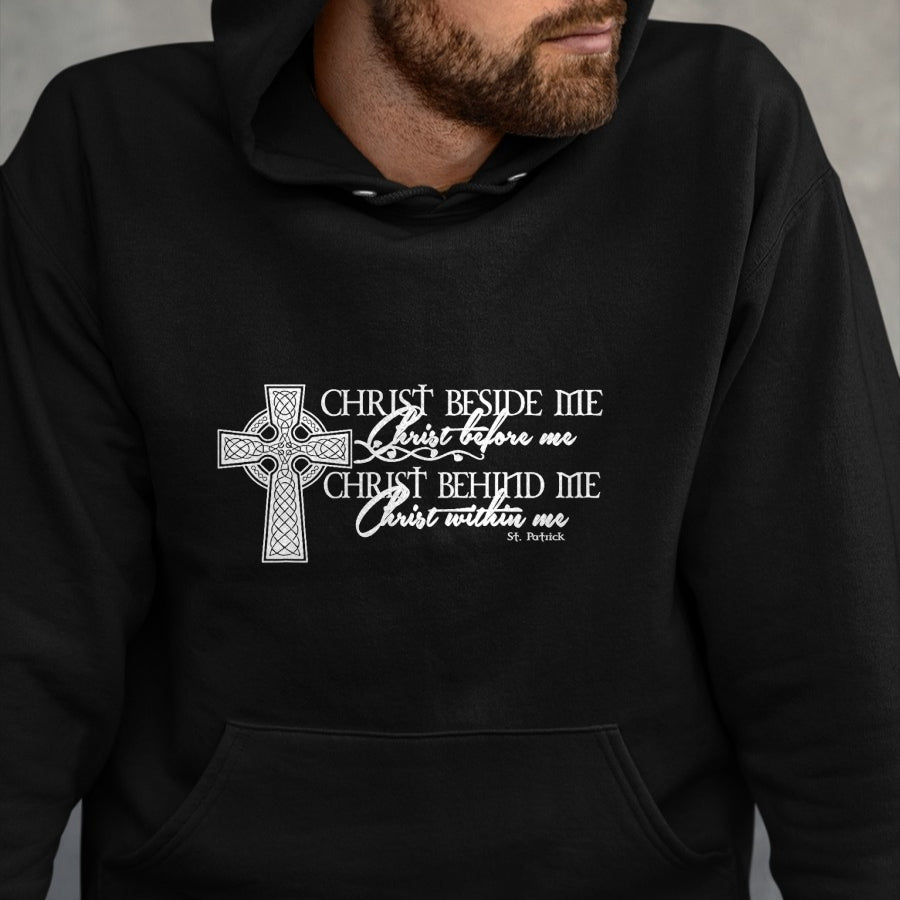 Christian Tee, Christian Faith Unisex T-Shirt/Hoodie/Sweatshirt HLT00 -  Christ Beside Me Christ Before Me Christ Behind Me T-Shirt