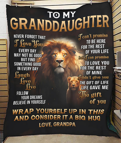 Special Gift For Your Granddaughter Blanket - From Grandpa (SKU2605-212)